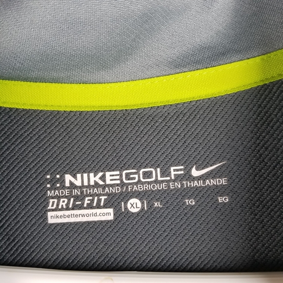 Nike Golf Jacket Shirt XL Gray Lime 1/4 Half Zip - Picture 4 of 4